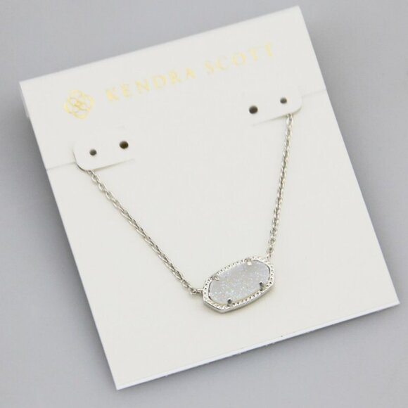 Kendra Scott Silver Drusy Pendant Necklace - Picture 1 of 3